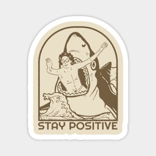 stay positive shark vintage Magnet