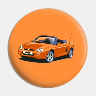 MG MGF Car in Volcano orange Pin