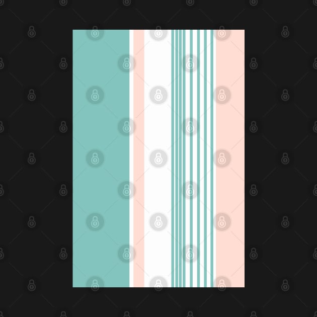 Color Block Stripes Teal and Peach by tramasdesign