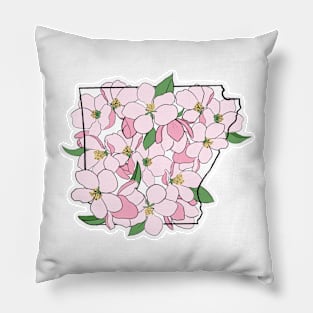 Arkansas and State Flower the Apple Blossom Pillow