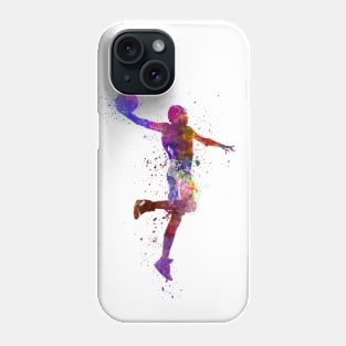 Basketball player in watercolor Phone Case