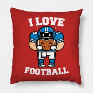 I Love Football Pillow