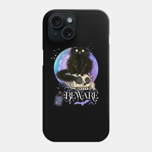 Black cat Magic Witch Tarot cards Beware potion witchy Witchcraft astrology Halloween Phone Case