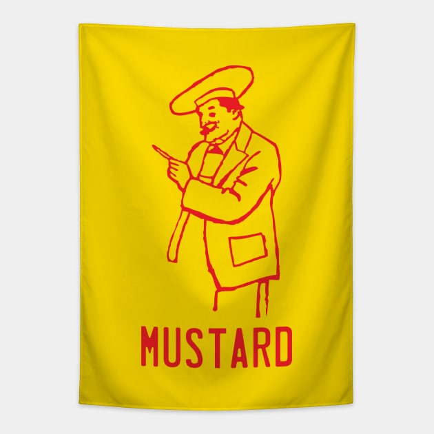 Retro Mustard Bottle Tapestry by GloopTrekker