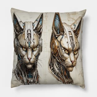 Technical Cyber Cat Pillow