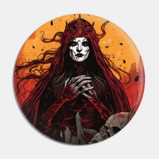 Necromancer Under The Moonlight In A Dark Forest Pin