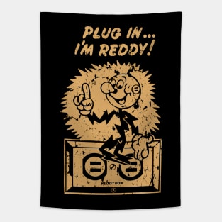 plug in reddy kilowatt distressed brown Tapestry