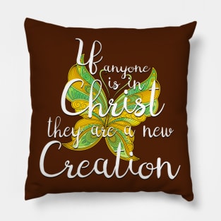 Scripture New Creation Butterfly Pillow