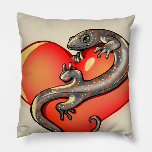 Salamander Heart Pillow by Comixdesign