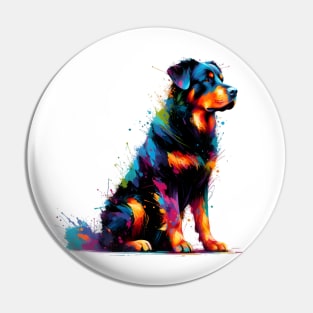 Colorful Artistic Beauceron Portrait in Splash Paint Style Pin