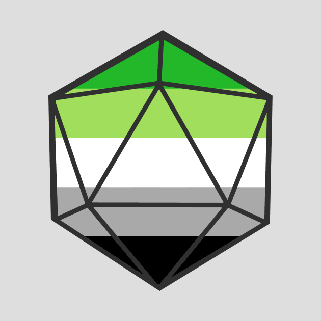 Aromantic Pride d20 by EmrysMartigan