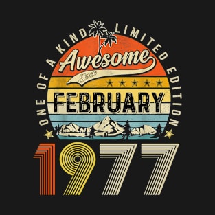 Awesome Since February 1977 Vintage 46th Birthday T-Shirt