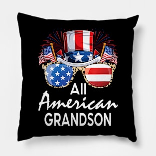 All American Grandson 4th of July USA America Flag Sunglasses Pillow
