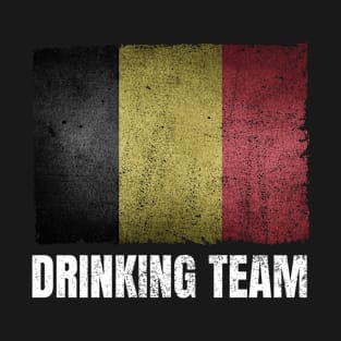 Belgian Drinking Team Graphic for Men Women Funny Belgium Flag T-Shirt