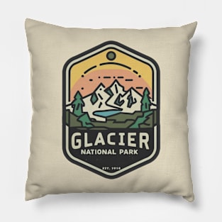 Glacier National Park Travel Sticker Pillow