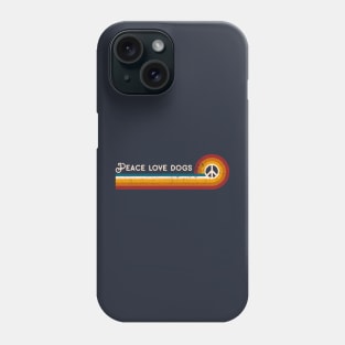 Retro Stripes Peace Love Dogs Phone Case