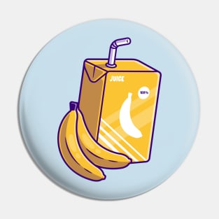 Banana Juice Box Cartoon Pin