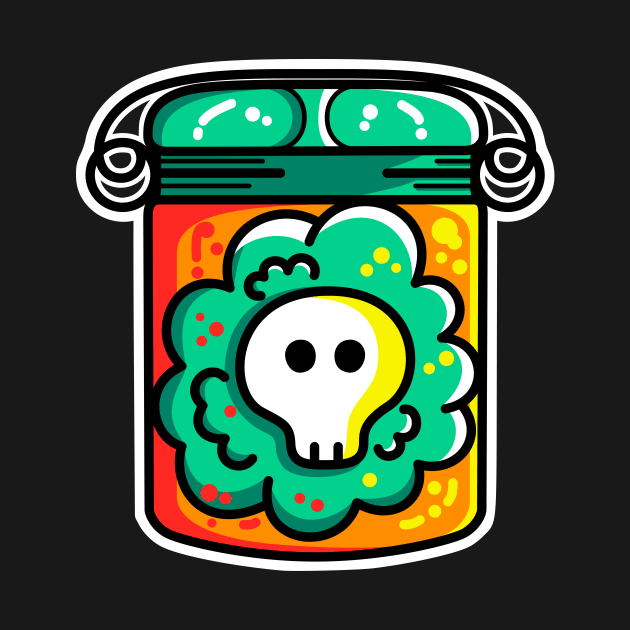 Kawaii Cute Skull In A Jar by freeves
