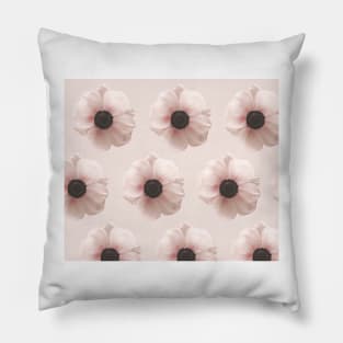 Blush poppies - pink Pillow