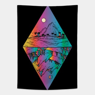 upside down desert and mountains Tapestry