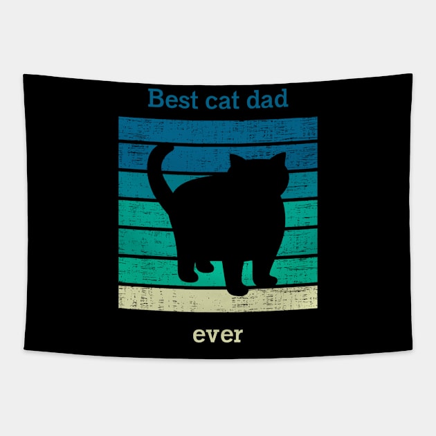 Cat t shirt - Best cat dad Tapestry by hobbystory