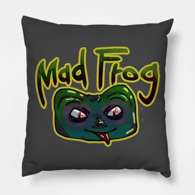 MAD FROG Pillow by montanhaflorida