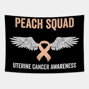 uterine cancer awareness month - peach ribbon squad Tapestry