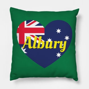 Albury NSW Australia Australian Flag Heart Pillow