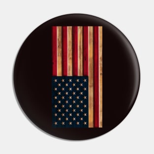 Vintage American Flag Wood Look Pin