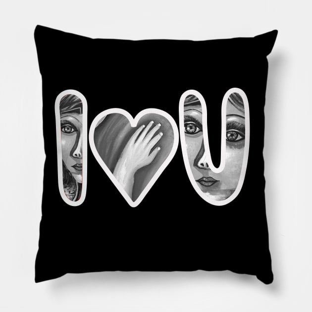 Funny I Love You Design with a Padlock |Cool Gift on Valentines Day Pillow by ESSED