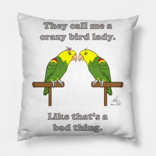 Crazy Bird Lady Double Yellow-headed Amazon Pillow