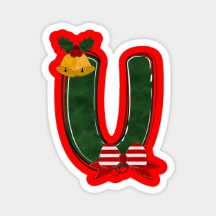 Letter U - Christmas Letter Magnet