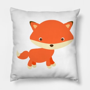 Playful red fox cute animal kawaii woodland creature fairytale children kids whimsical Pillow