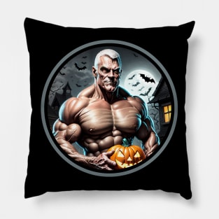 Bodybuilder Dad on Halloween Pillow