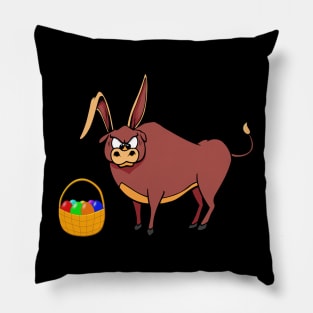 Funny Bull Easter Bunny Ears Pillow