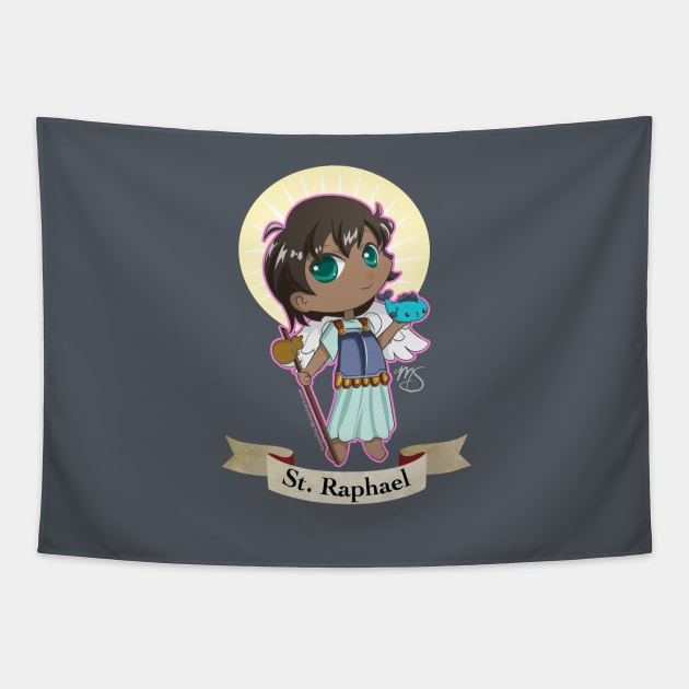 Chibi St. Raphael Tapestry by Megasha