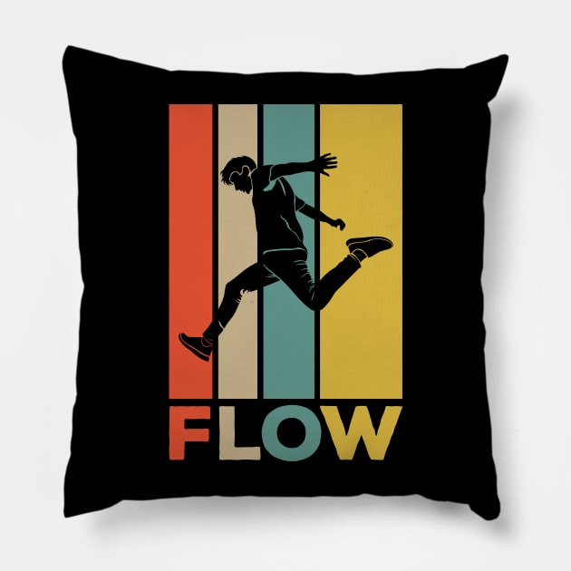 Parkour Freerunner Retro Themed Gift Pillow by GrafiqueDynasty