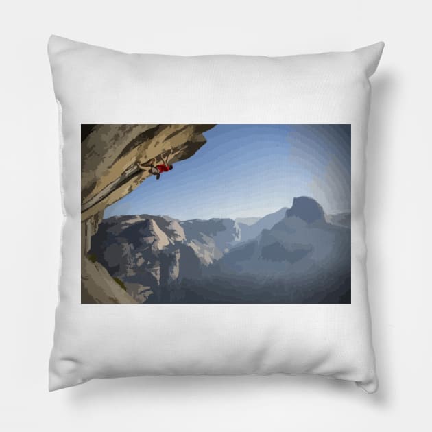 Alex Honnold Roof of Heaven Solo Painting Pillow by gktb