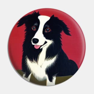 Cuteness Overload of A Black Border Collie Dog Puppy Pin