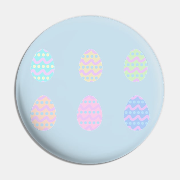 Pastel Pattern Easter Eggs Pin by Felicity-K