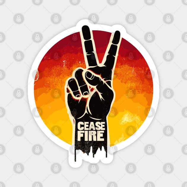 Peace Ceasefire Magnet by TomFrontierArt