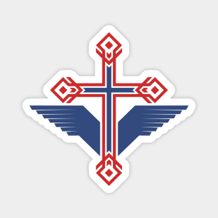 Cross of Jesus Christ and wings - a symbol of the Spirit Magnet