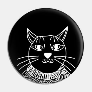 Portrait of Minimal Sweater Cat Pin