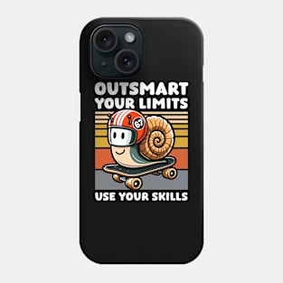 Cute Snail on Skateboard | Motivational Saying Goals Phone Case