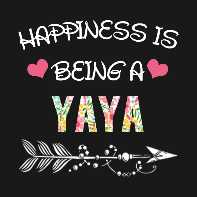 Happiness is being Yaya floral gift by DoorTees