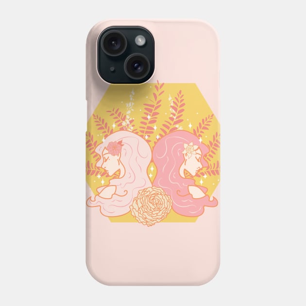 Gemini Twins (Pink) Phone Case by VenusAndMoon