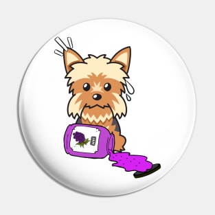 Naughty Yorkshire Terrier Spills a jar of grape jam! Pin