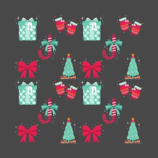 Xmas Presents Gloves Pattern T-Shirt