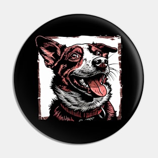 Retro Art Australian Cattle Dog Lover Pin