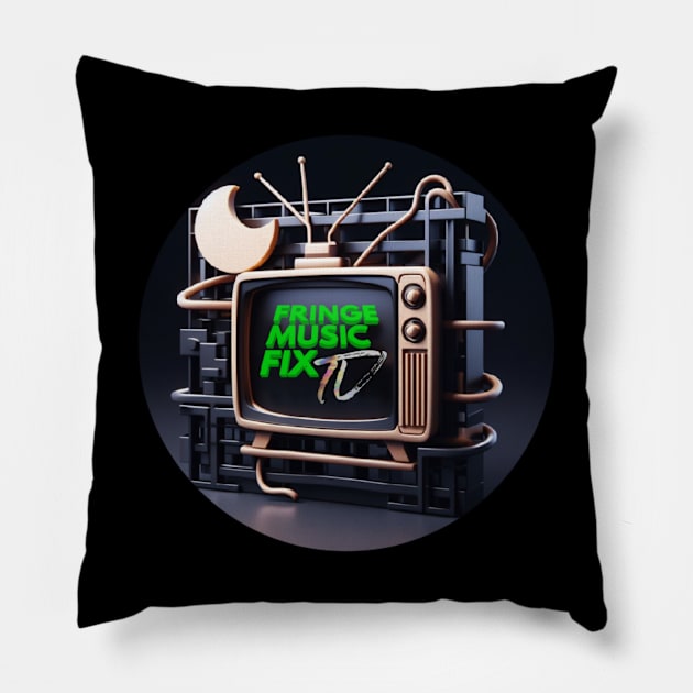 FRINGE MUSIC FIX Logo (2023 Version) Pillow by Sudburied